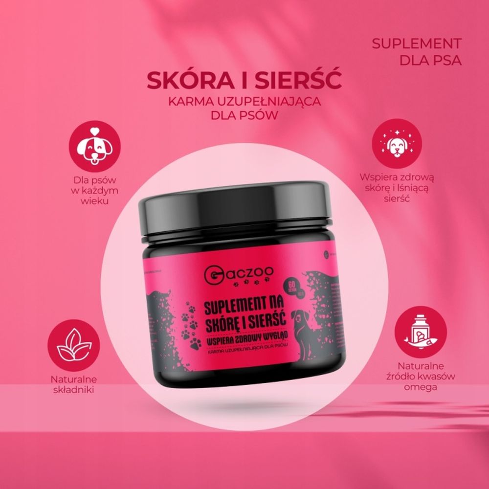 Gaczoo suplement dla psów na skórę i sierść 180g